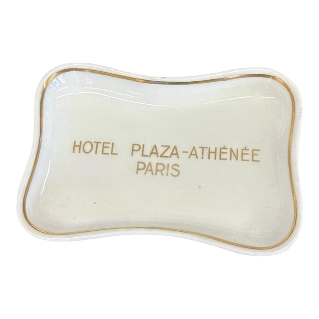 Vintage Hôtel Plaza Athénée Paris Porcelain Ashtray For Sale