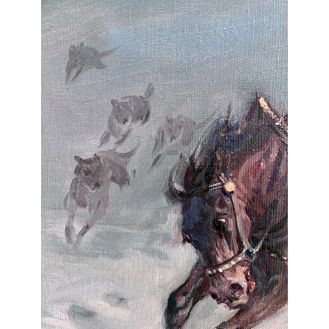 Vintage Original Horse Oil Painting, Large Signed Equestrian Wall Art For Sale - Image 9 of 14
