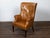 English Brown Leather Wingback Chair with Brass Nailhead Trim, circa 1930-1940 For Sale - Image 10 of 12