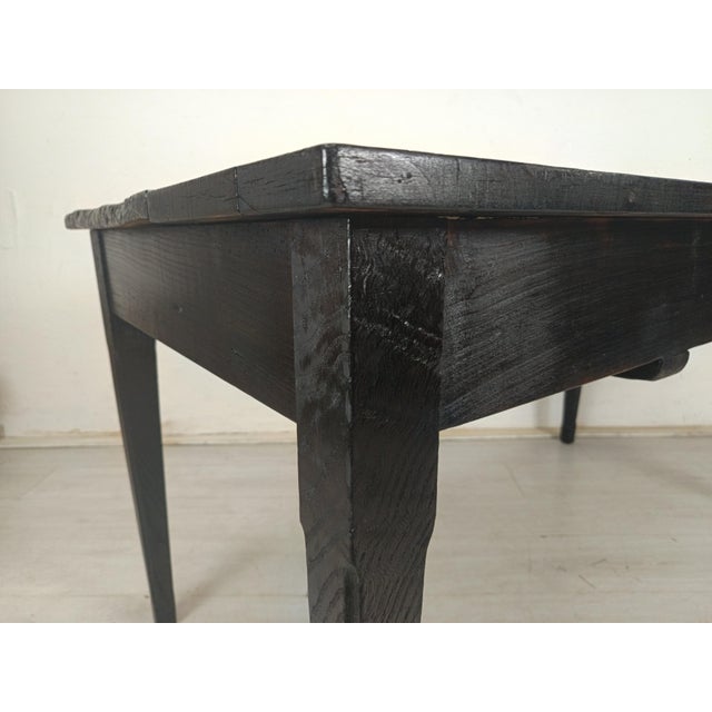 Farmhouse Table in Blackened Wood For Sale - Image 10 of 18
