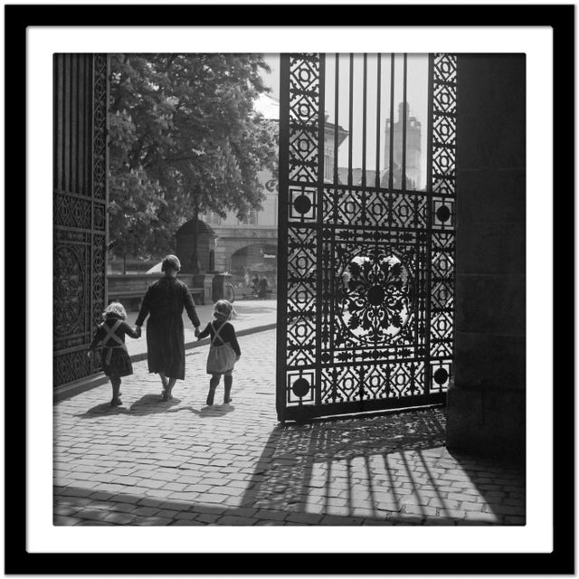 Entrance Gate Darmstadt Castle Girls and Woman, Germany, 1938, Printed 2021 For Sale - Image 4 of 5