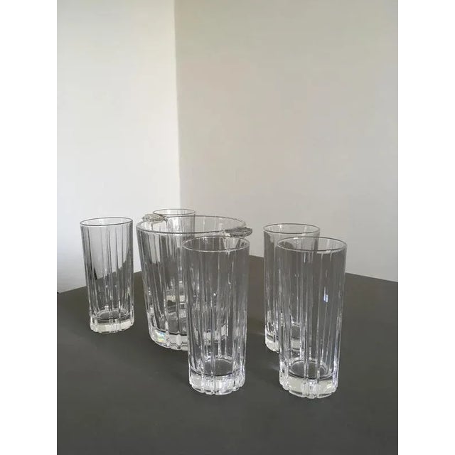 Post-Modern Clear Bar Glasses with Ice Bucket, Set of 6 For Sale - Image 14 of 17