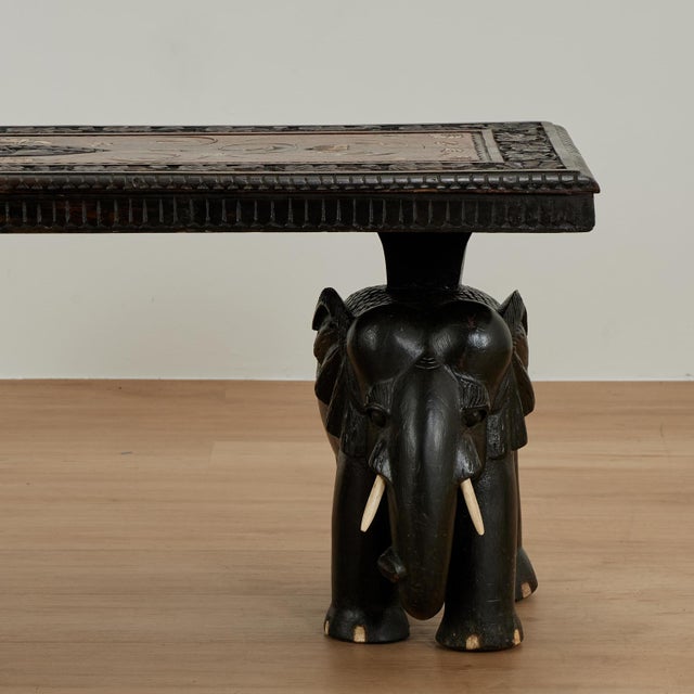 Antique Anglo Indian Coffee or Low Table With Elephants For Sale - Image 4 of 12
