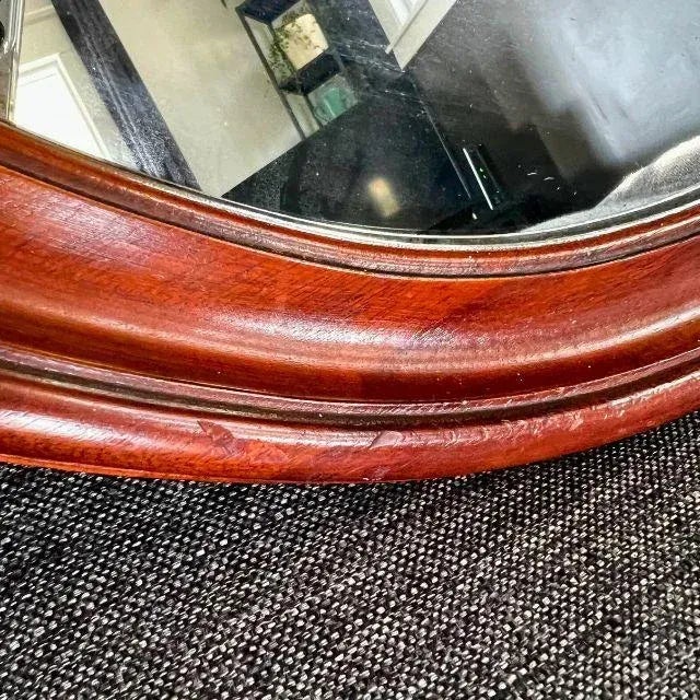 Large Mid-Century Kindel Oxford, Mahogany, Oval Pier or Console Mirror For Sale - Image 9 of 9