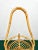 Bamboo Rattan Round Serving Bar Cart & Bottle Holder, Italy, 1960s For Sale - Image 9 of 11