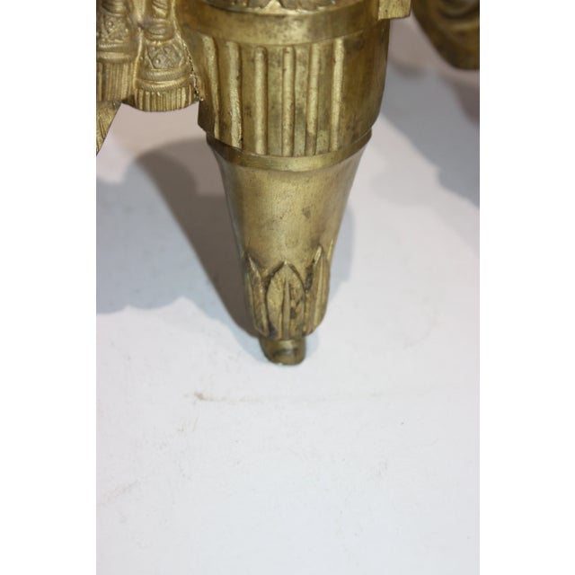Metal Antique Sphinx Chenets Egyptian Revival For Sale - Image 7 of 13