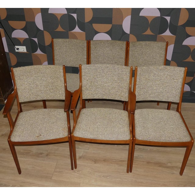Vintage Teak Dining Chairs from IMHA, 1960s, Set of 6 For Sale - Image 3 of 18