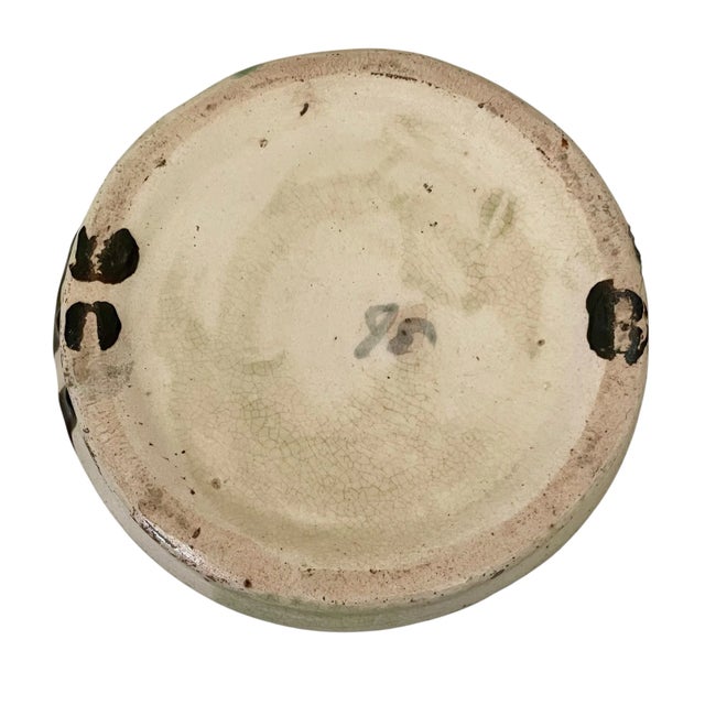 Early 20th Century Antique England Majolica Pitcher Crane Stork & Lily Pad Aesthetic Style #36 For Sale - Image 5 of 8