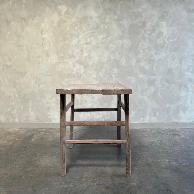 Wood Elm Wood Console Table For Sale - Image 7 of 9