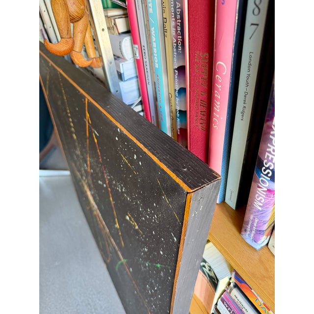 70s Davis Cone Large Space Age Original Painting Signed Framed Canvas Abstract Expressionism For Sale - Image 11 of 15