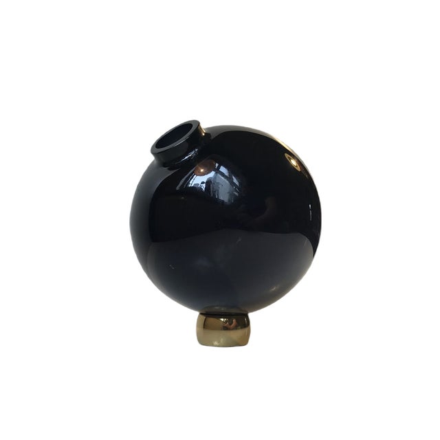 Rocking Spherical Glass Vase by Birgitta Watz for Lindshammar, 1995 For Sale