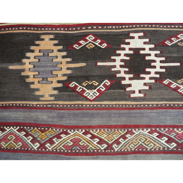 Vintage Turkish Sivas Ethnic Kilim Rug- 6′3″ × 11′6″ For Sale - Image 9 of 13