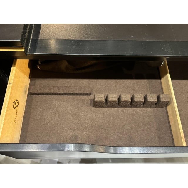 Drexel Et Cetera Collection Black Lacquer Chinoiserie Flip-Top Buffet Server, 1970s For Sale - Image 13 of 18