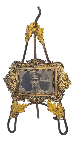 Antique Standing Photo Frame in Gilded Metal, 1890s