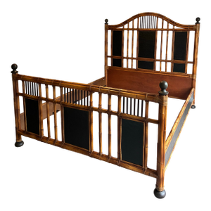 Late 20th Century Milling Road by Baker British Colonial Bamboo Queen Bed Frame