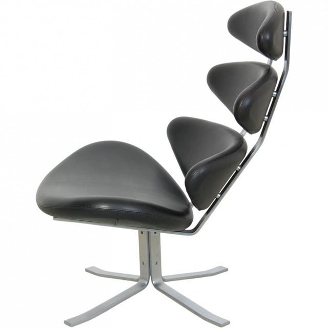 Black Vintage Corona Chair in Black Leather by Erik Jørgensen, 2020 For Sale - Image 8 of 14