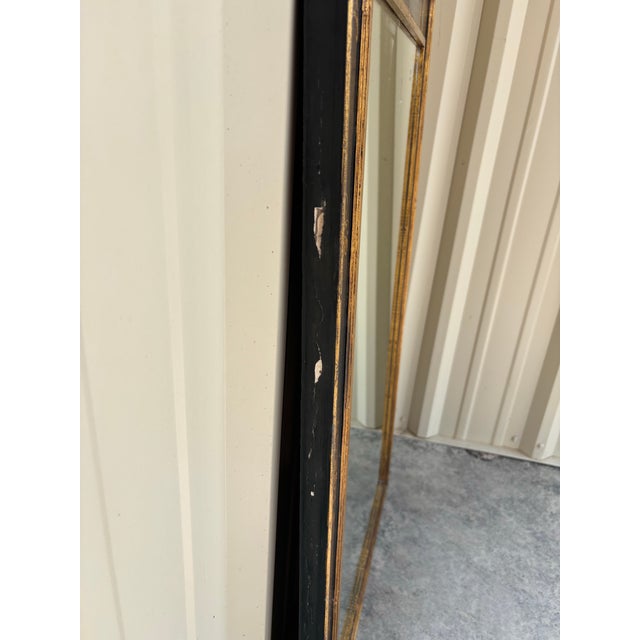 Vintage Italian Hollywood Regency Chinoiserie Black & Gilt Lacquer Wall Mirror For Sale - Image 9 of 12