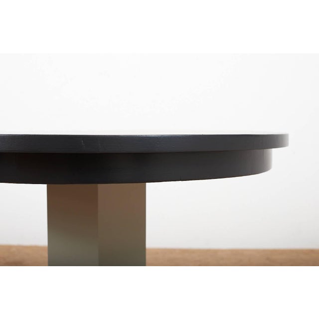 Black Wooden Round Table in Black Grey, 1930s For Sale - Image 8 of 12