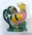 Small antique handpainted chicken cachepot planter. Marked with an indecipherable stamp on the underside.