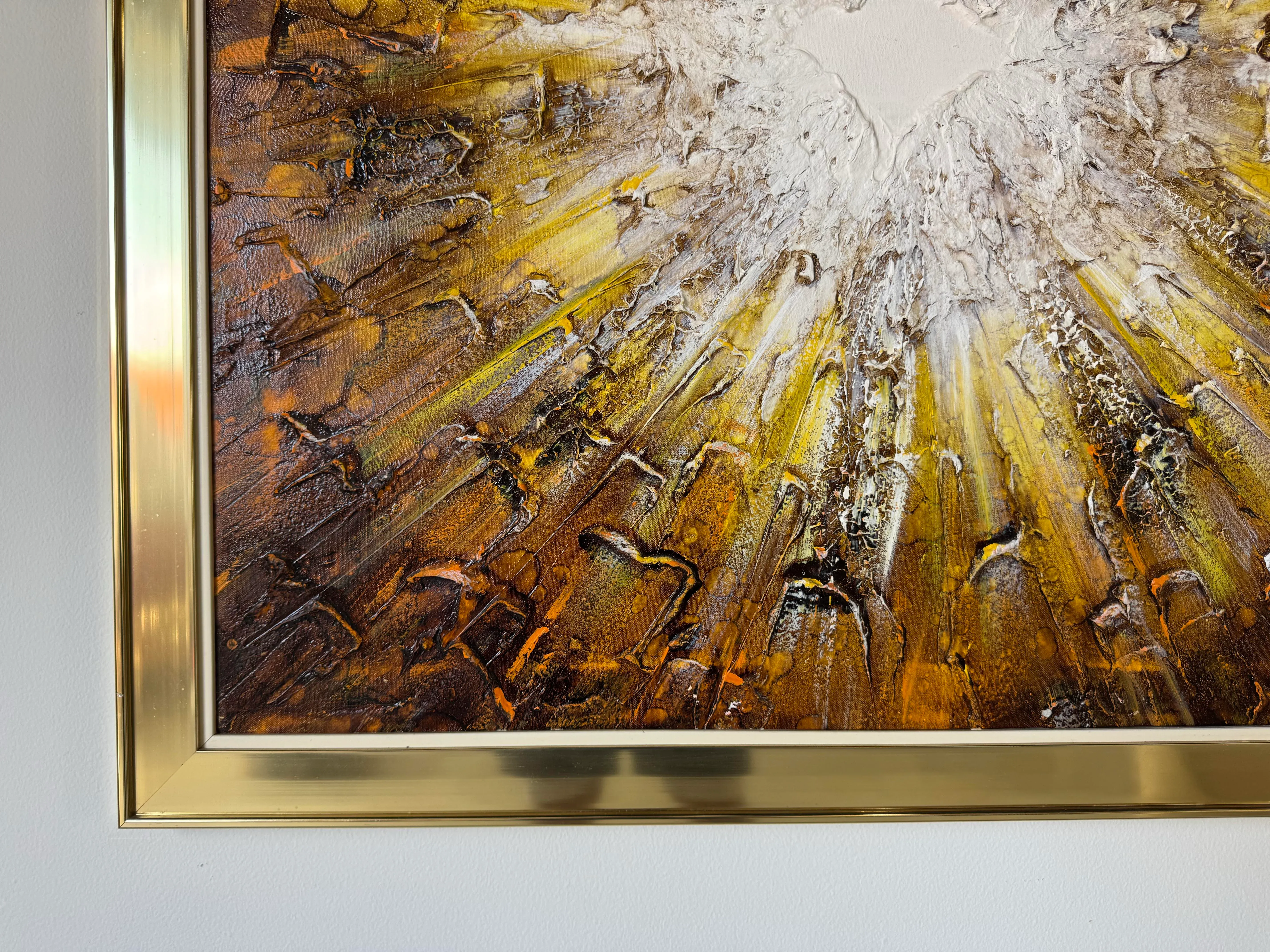 Mid-Century Modern Heavy Impasto Abstract Acrylic Painting on Canvas by  Frank Walcutt
