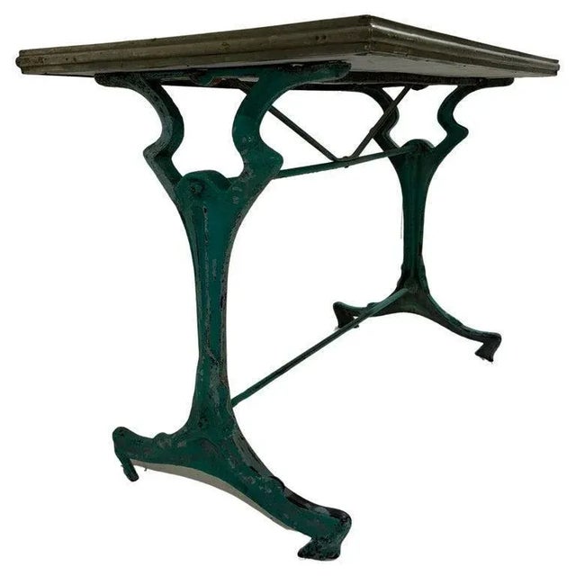 Art Nouveau Table in Enameled Cast Iron and Onyx, 1900s For Sale - Image 3 of 10