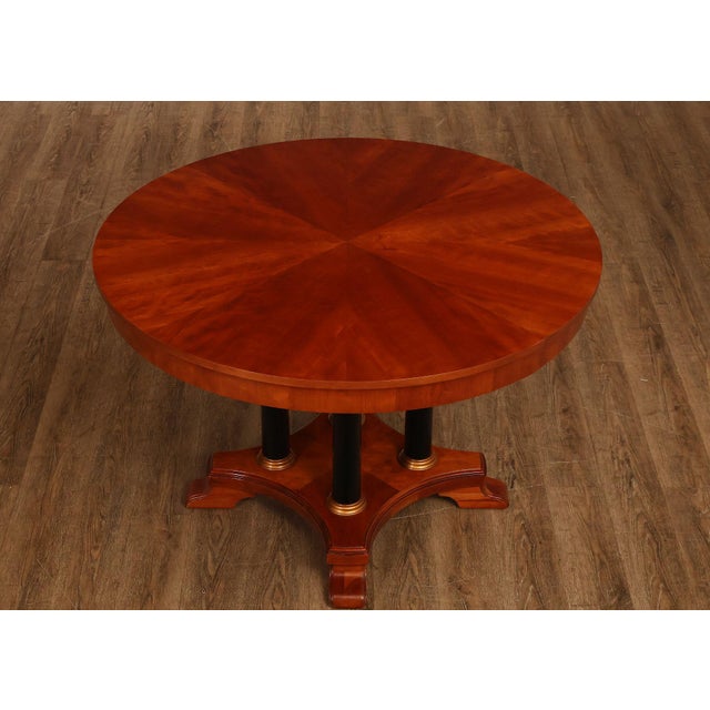 Ethan Allen 'Medallion' Cherry Round Pedestal Dining Table For Sale - Image 18 of 18