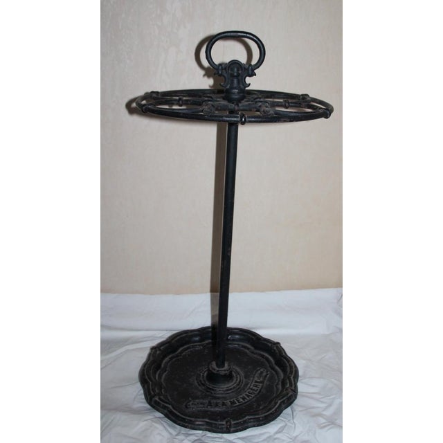Black Cast Iron Umbrella Stand or Walking Cane Holder, 1890s For Sale - Image 14 of 18