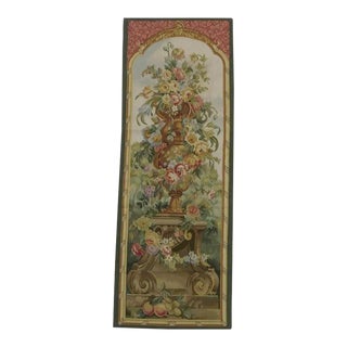 Vintage Tapestry Depciting a Royal Vase For Sale