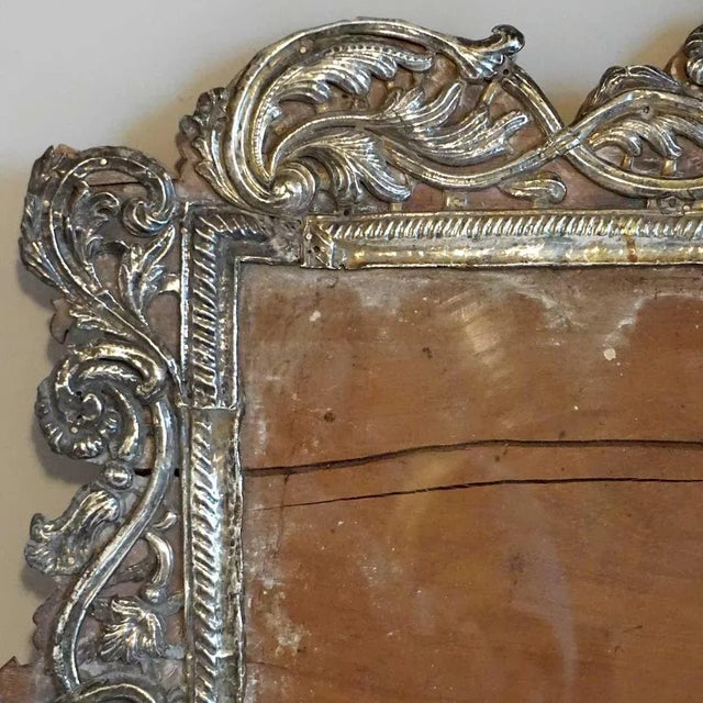 Baroque 18th Century Indo-Portuguese Baroque Silver Mounted Frame For Sale - Image 3 of 8