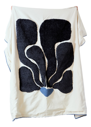 Vintage Cotton Bedcover with Wool Pattern, 2010s