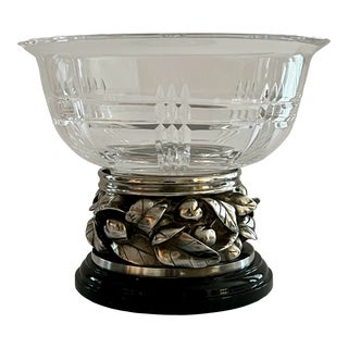 Great City Traders Crystal and Silver Centerpiece Bowl For Sale