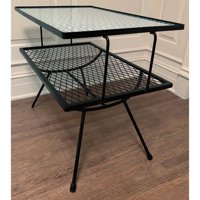 Mid-Century Modern Wrought Iron Side Table For Sale - Image 4 of 6