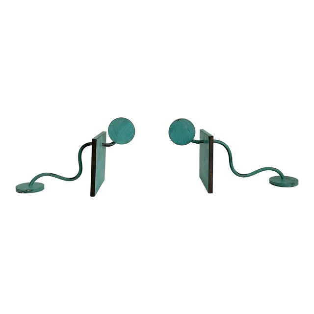 Postmodern Verdigris Bookends - A Pair For Sale
