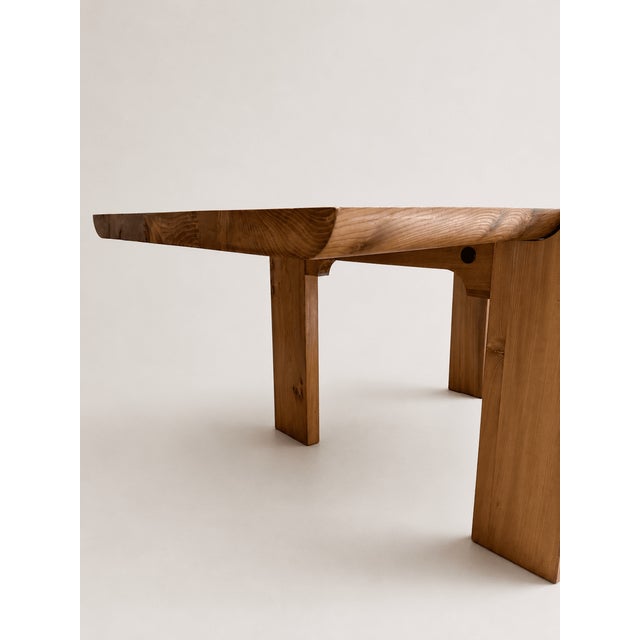 Large Brutalist Elm Dining Table by Luigi Gorgoni, 1970s For Sale - Image 4 of 8