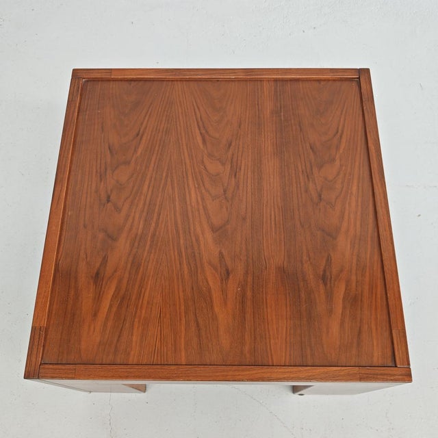 Vintage Square Walnut Coffee Table, 1970s, in Flawless conditions. Designed 1970 to 1979