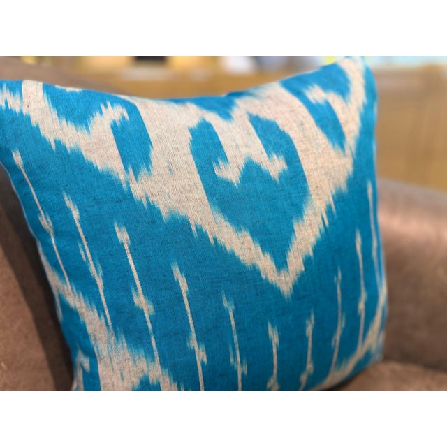 Vintage Silk Ikat Square Cushion Cover For Sale - Image 10 of 13