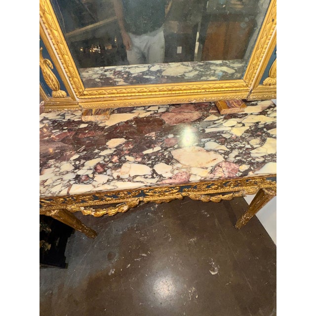 Wood 18th C. Italian Neoclassical Parcel Gilt Console For Sale - Image 7 of 8