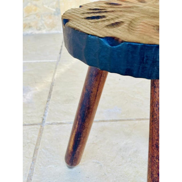 Vintage French Farmhouse Milking Stool on Tripod Legs For Sale - Image 5 of 14