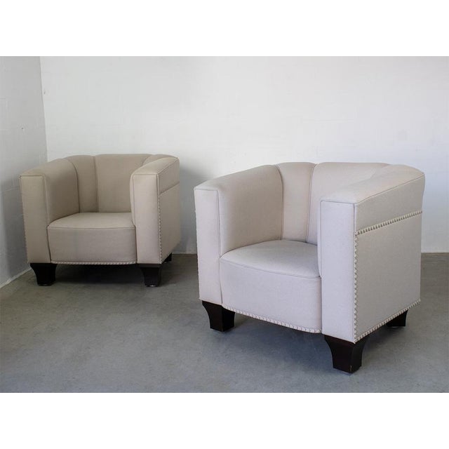 Beige Set of Palais Stoclet Armchairs for Wittmann For Sale - Image 8 of 11