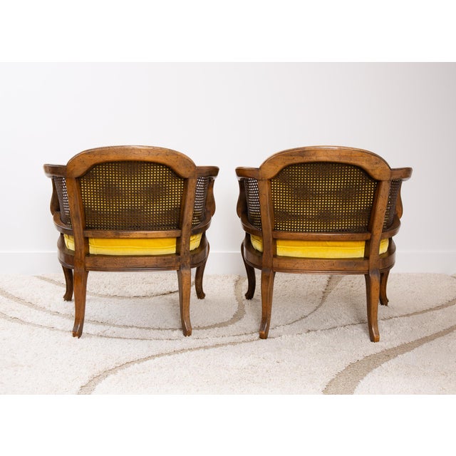 French Provincial Drexel Heritage French Provincial Barrel Chairs For Sale - Image 3 of 11