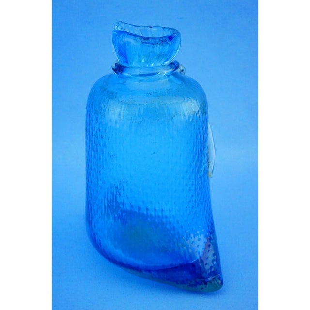 Glass Vintage Bag-Shaped Vases in Sea Blue Murano Glass from Cenedese Glassworks, Italy, 1970s, Set of 2 For Sale - Image 7 of 18