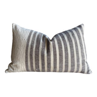 Vintage Turkish Hemp Rug Pillow 18" X 29" With Down Insert For Sale