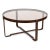 Transparent Modern Leather Wrapped Round Coffee Table For Sale - Image 8 of 8
