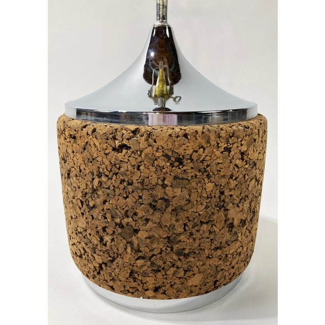 MCM Cork and Chrome Table Lamps, a Pair Chairish