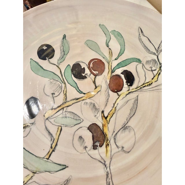Pottery Barn Pottery Barn Handcrafted in Italy Olive Branch Ceramic Serving Platter - Discontinued Pattern For Sale - Image 4 of 7