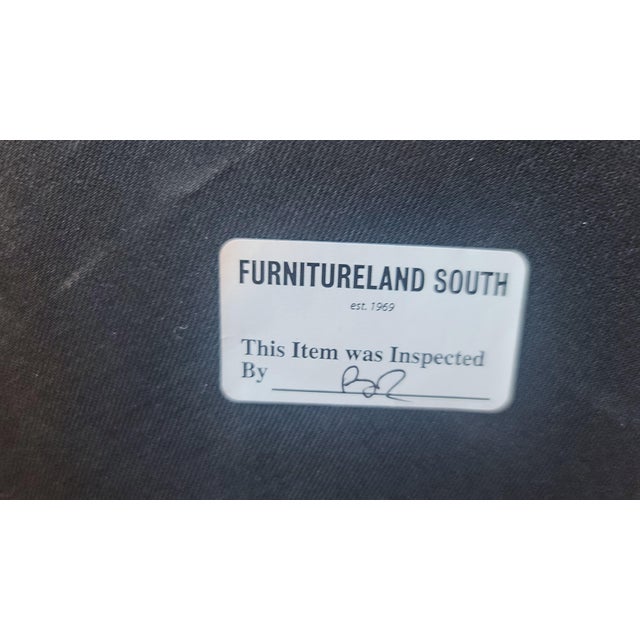 2020s Pair of Custom Round Dove Grey Leather Ottomans For Sale - Image 5 of 7