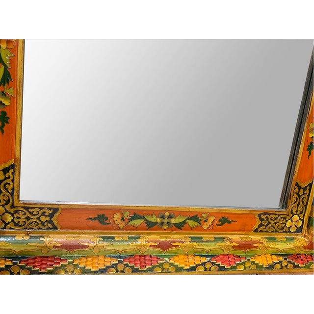 Asian Style Tibetan Style Wall Mirror- For Sale - Image 4 of 7