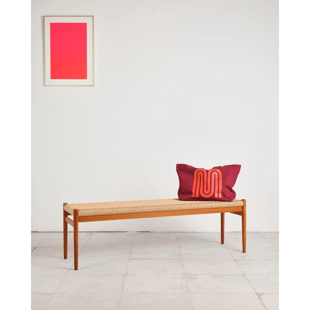 Dimensions: approx. 150 × 40 × 45 cm (width × depth × height) rare bench, designed by niels o. Møller and manufactured by...