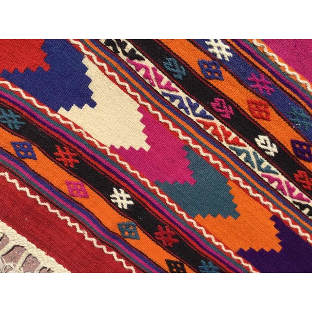 Textile 1960s Small Boho Kilim Rug, 48" X 36" For Sale - Image 7 of 9