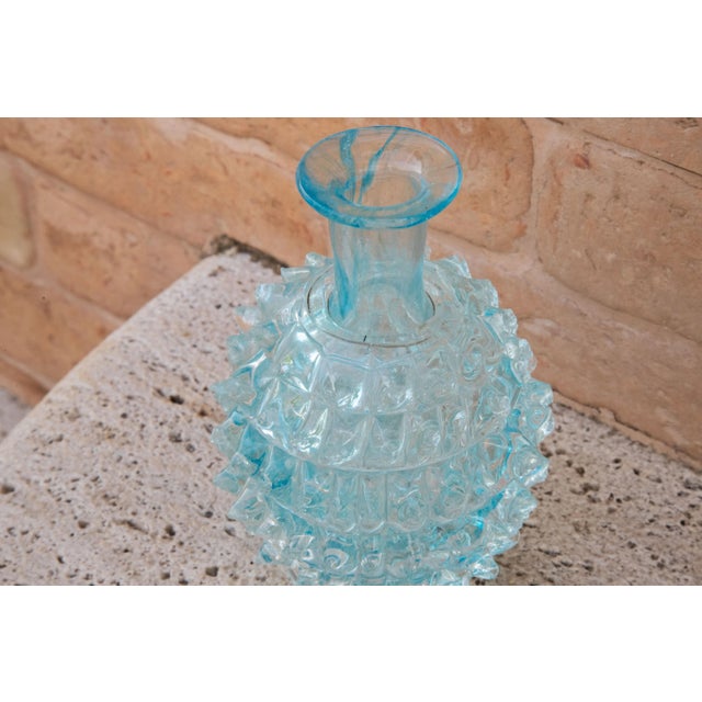 Glass Blue Ercole Barovier Rostrato Murano Glass Vase for Barovier & Toso, 1940s For Sale - Image 7 of 8